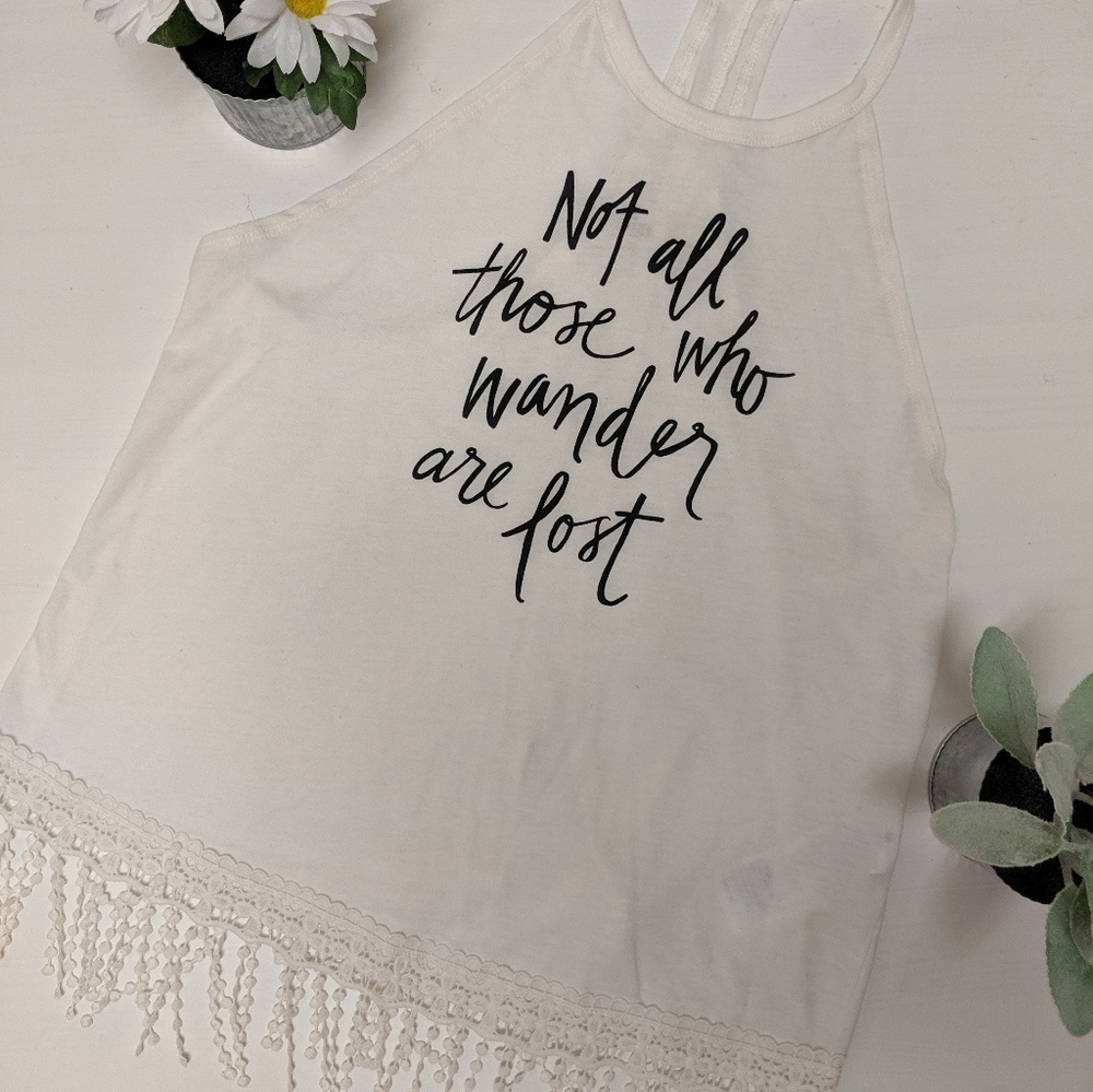 White Razorback Halter Top - Size L